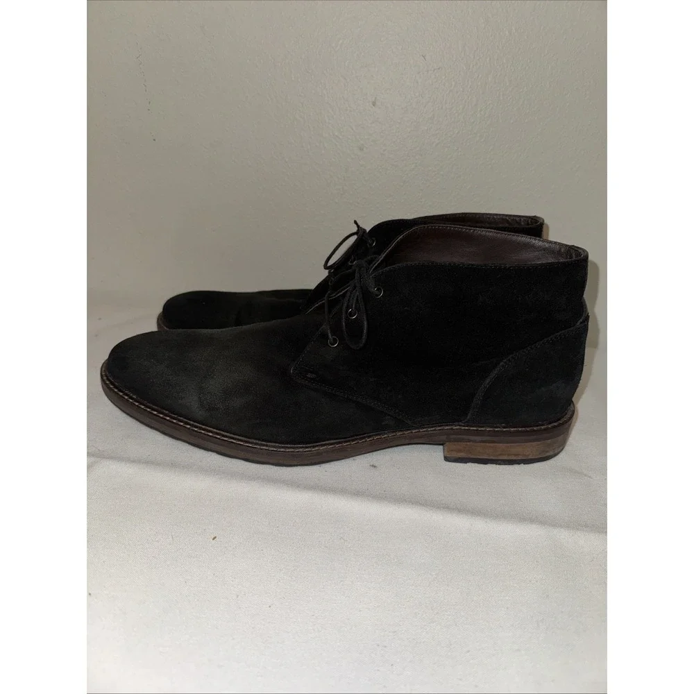 Johnston Murphy JM 1251  Mens 11M Black Suede Oxford‎ Lace Up Casual Dress Shoes